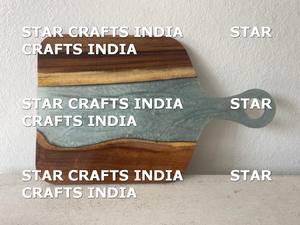 Vente chaude Résine et Acacia Cuisine Charcuterie Plateau Planche Fromage Viande Légumes Cuisine Personnalisé Style Bois Planches À Découper - Product Image 5