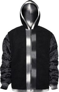 2025 moto moto flanelle bûcheron chemise avec capuche moto moto faite avec sweat à capuche polaire doublé - Product Image 3