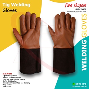Best Quality 2025 Tig Welding Gloves in Goatskin Leather Hand Protection Gloves luvas de soldagem tig Brown Men's Safety Gloves - Product Image 5