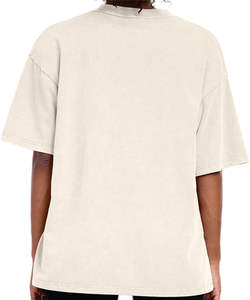 Camiseta de gran tamaño Unisex de algodón 100% para hombres y mujeres, Camiseta de punto con estampado de lavado ácido holgado, estilo informal, transpirable de secado rápido - Product Image 3