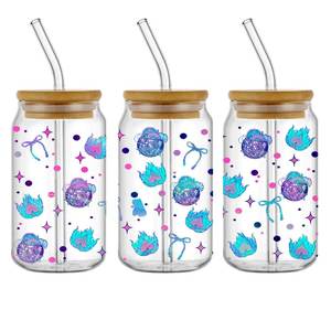 Vaquera holográfica Uv Dtf Cup Wraps transferencias pegatinas personalizadas impermeable afirmación Uv Dtf Cup Wrap transferencias - Product Image 1