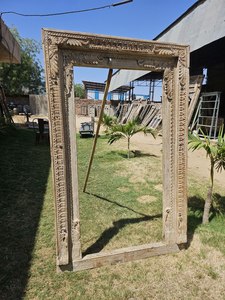 Espejo de pared con marco de madera grande de lujo tallado, cuerpo largo de plástico moderno, tocador de cuerpo entero, espejo colgante para el hogar, sala de estar antigua - Product Image 2