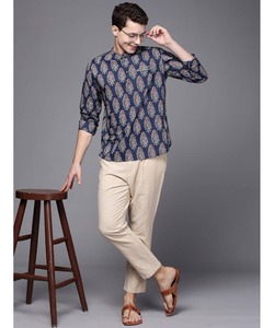 Algodón de invierno AchkanBandhgalaSherwaniKurta para hombres en tela de boda con pijama de estilo Pathani de pollo corto y elegante - Product Image 3