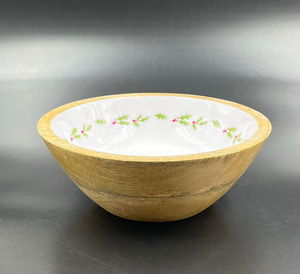 Cuenco de madera de uso doméstico altamente duradero de nuevo diseño de tendencia superior para servir la cena a precio al por mayor. - Product Image 1