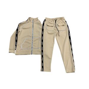 Custom Logo Nylon <b>Jacket</b> Reflective Tracksuit Side Stripe Sweatsuit Joggers 2 Piece Sets <b>Zipper</b> Up Jogging Suits For Men Women - Product Image 2