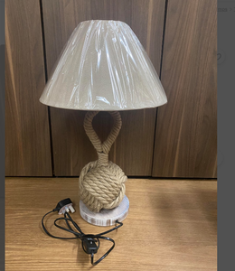 Rope <b>Table</b> <b>Lamp</b> - Knot <b>Lamp</b> or Twisted Rope <b>Lamp</b> on Wooden <b>Base</b> Handmade Stand High Quality <b>Lamp</b> - Product Image 2