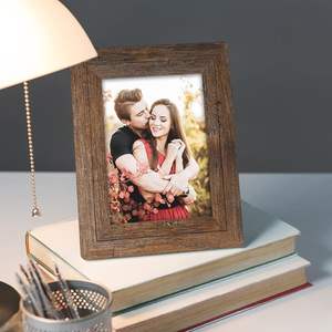 Cadres photo 5x7 Ensemble de 4 cadres photo en bois en verre trempé véritable et composite en bois coins arrondis rustiques Photo - Product Image 5