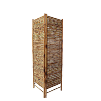 Paravent en bambou rustique traditionnel avec structure de cadre multifonctionnel pour la division des pièces
