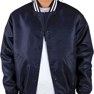 Elegante chaqueta universitaria de nailon con logotipo bordado, perfecta para marcas de ropa de calle y ropa deportiva, compradores mayoristas - Product Image 1