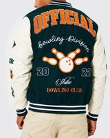 Veste de style punk personnalisée, streetwear, veste varsity, broderie de patchs en chenille, col montant, logo sur le devant, coupe-vent, respirante, veste unisexe