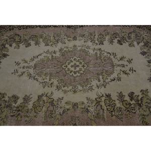 Alfombra turca Vintage Beige Verde 5,6X9,2 pies Tejido plano de lana con patrón de retazos para decoraciones de sala de estar - Product Image 5