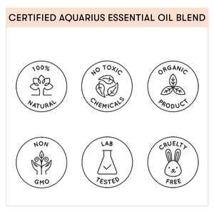 Mélange d'huiles essentielles Aquarius pour le signe du zodiaque : Encens frais, Ylang-Ylang, Melaleuca, Géranium – Éclaircissant, Raffermissant, Hydratant - Product Image 6