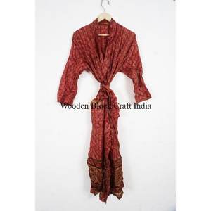 100% Silk Tie-Dye <b>Kimono</b> Robe Quick Dry Summer Long Dress with Smooth Feel Free Size Autumn <b>Beach</b> Cover-Up Drawstring Closure - Product Image 6