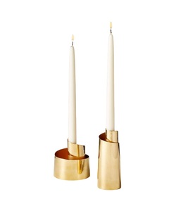Support à bougie au design unique, finition dorée, en acier inoxydable, fait main, écologique, support à bougie circulaire, décoration de Noël pour la maison - Product Image 1