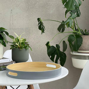 ถาดไม้ไผ่ม้วนกันน้ำสำหรับบ้านคาเฟ่โรงแรมถาดทำจากเส้นใยธรรมชาติแบบม้วนพร้อมที่จับ - Product Image 5