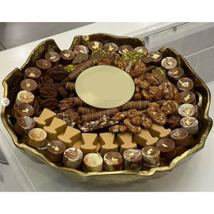 Diseño elegante Sweet Server Candy Holder Mesa decorativa Plato de chocolate de metal chapado en oro para boda Catering Tazón para servir - Product Image 5