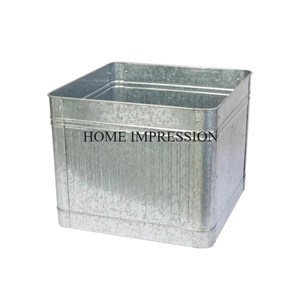 Fabricant de jardinières et pots de fleurs en étain galvanisé Jardinières et pots fantaisie décoratifs extérieurs de qualité grise de luxe - Product Image 1