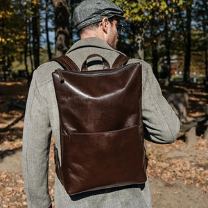 Sac à dos en cuir pour hommes sac à main de bureau sac de voyage sac à dos universitaire - Product Image 1