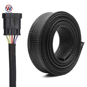 WOLIDA/WOER 柔軟でカラフルなPET/ポリエステル製 拡張可能な編組メッシュケーブルスリーブ ケーブル保護スリーブ - Product Image 1