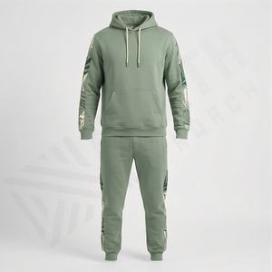 Survêtement décontracté à capuche en coton 100% personnalisé, imprimé intégral, coupe régulière, pour hommes, hiver, gym, fitness, course à pied, jogging, entraînement - Product Image 1