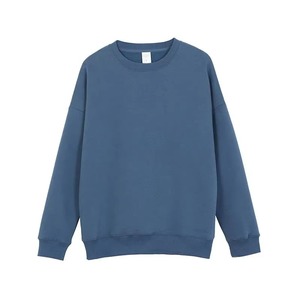 Custom 330G ODM Logo Men's Suede Leather Pullover <b>Sweatshirts</b> Long Sleeve Oversized O-neck Crew Neck <b>Plain</b> <b>Sweatshirts</b> Winter - Product Image 4