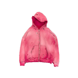 Sweat à capuche personnalisé pour hommes en coton éponge française Streetwear Pullover Distressed Hoodie - Product Image 5