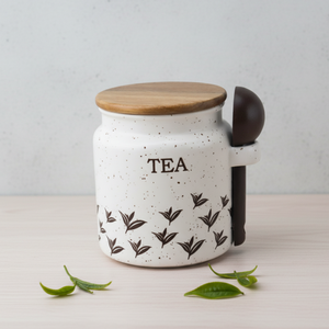 Premium Quality 3460989SA Nordic Design DURABLE PORCELAIN <b>CANISTER</b> WOOD LID &WOOD SPOON - Product Image 2