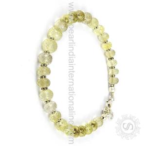 Pulsera de piedras preciosas de cuentas de citrino redondas naturales para niñas y mujeres Proveedores de joyería hecha a mano de piedra natural de Plata de Ley 925 - Product Image 5