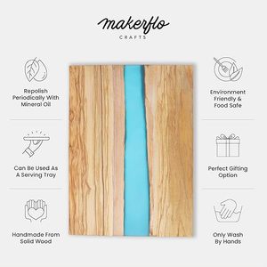 Tabla de quesos de resina de madera de acacia, tabla de cortar de madera de Olivo de lujo, utensilios de cocina de alta calidad con ranura orgánica - Product Image 4