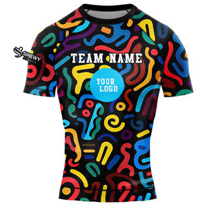 เสื้อป้องกันผื่นแขนสั้นผู้ชายชุดว่ายน้ำแห้งเร็วสำหรับผู้ใหญ่ใส่วิ่งกันยูวี - Product Image 6