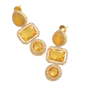 Boucles d'oreilles clous en laiton perlé, zircon, cristal de guérison authentique, finition laiton antique, motif de créateur unique, vente en gros - Product Image 5