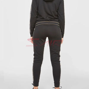 Pantalon de jogging en molleton de coton coupe ajustée pour femme Streetwear léger avec cordon de serrage pour pantalon de survêtement avant plat d'hiver - Product Image 2