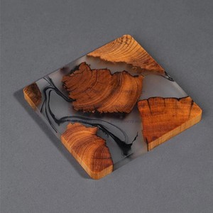 Posavasos de forma redonda de madera y resina de estilo americano de la mejor calidad, Color marrón, hogar y utensilios de cocina, posavasos de nuevo estilo personalizado usado - Product Image 3