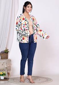 Blusa Bohemia hecha a mano para damas, bordado floral, borla, tela suave cómoda, tejido, método de tejido para fiestas informales - Product Image 3