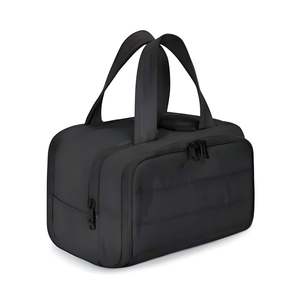 Jade Large Capacity Travel <b>Makeup</b> Bag Zipper Closure Cosmetic <b>Case</b> with Custom Logo PVC and Nylon Material" - Product Image 3