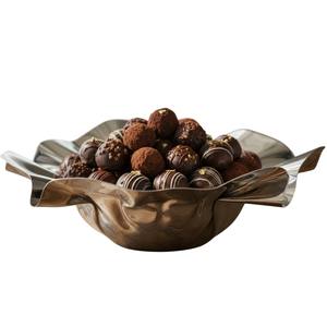 Joli bol à chocolat en métal argenté avec support présentoir à Dessert chocolats élégant bol à Dessert décoratif pour les fêtes de mariage - Product Image 5