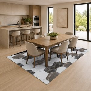 <b>RUGS</b> DEPOT LXDP-0555 Wholesale Grey <b>Silver</b> Traditional Oriental Digital Printed Machine Washable Chenille Area <b>Rug</b> Non Slip - Product Image 4