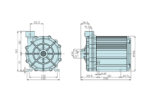 Moteur synchrone triphasé ultra-compact WNA-0380SKA 1,1 kW 1,5 CV 5000 tr/min en acier inoxydable, efficacité IE4 - Product Image 3