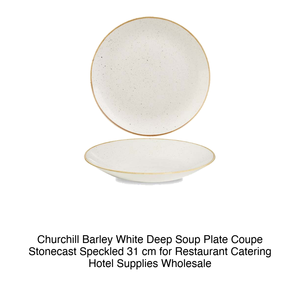 Plato Hondo Blanco Churchill Barley, Tipo Coupe, de Cerámica con Diseño Moteado, 31 cm, para Restaurantes, Servicios de Catering, Hoteles, Venta al Por Mayor - Product Image 2