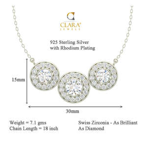 NOVAMART Fine 925 Sterling Silver Rhodium Plated Poppy Pendant Earring Necklace Set Fashion Jewelry <b>Gifts</b> for Women <b>Girls</b> with C - Product Image 3