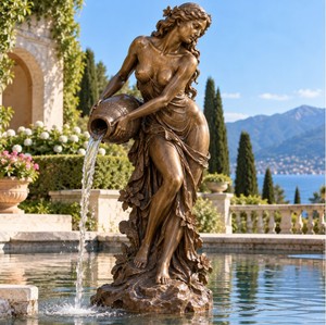 Statua in Bronzo Nymfa dell'Acqua a Grandezza Naturale, Scultura in Bronzo Fuso per Fontana da Giardino Esterna, Statua in Metallo Personalizzata - Product Image 4