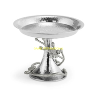 Support à gâteau de branche d'arbre en aluminium Offre Spéciale doré avec assiettes bleu aqua support à dessert décoratif en métal pour les portions de fêtes de mariage