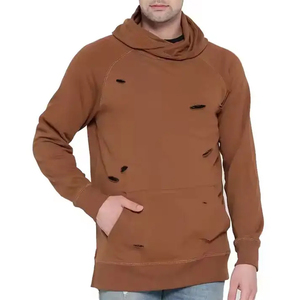 Sweat-shirts à capuche zippés pour hommes, coupe ample, grammage lourd 500 GSM, délavés à l'acide, impression sérigraphiée, personnalisables, hiver, style français - Product Image 1