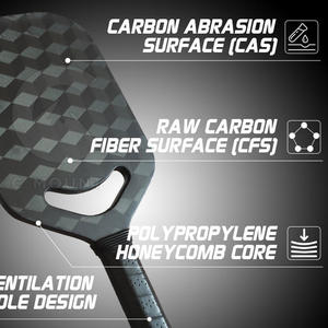 Bajo MOQ Forma personalizada Logotipo Raquetas de paleta de carbono Durable Uso de entrenamiento de alta calidad Raqueta de paleta duradera de carbono para la venta 2025 - Product Image 3