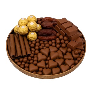 Bandeja DE SERVICIO DE METAL decorativa chapada en oro hecha a mano para exquisitos Chocolates Bandeja de servicio elegante para bodas y Diwali - Product Image 3