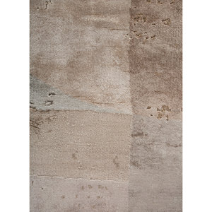 Alfombra Rectangular UnfoldBy Kavi Modern Ivory de Lana y Seda de Bambú Anudada a Mano, Modelo Esk-330(3D), 10 mm, para Sala de Estar y Dormitorio - Product Image 3