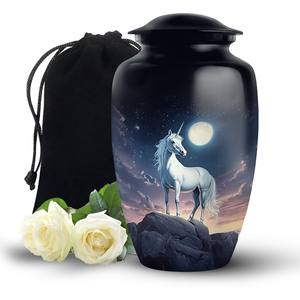 Urne funéraire Licorne avec lune, urne de crémation de 10 pouces pour cendres humaines, pour homme - Product Image 1