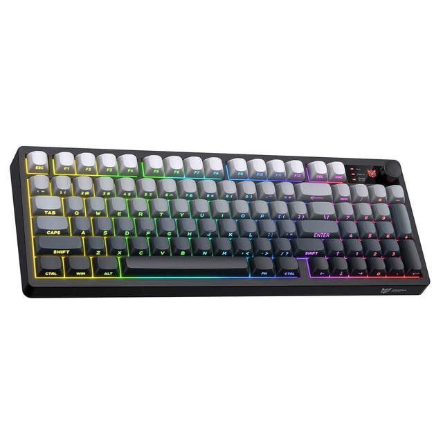 ONIKUMA MT902 Universal Computer Keyboard 95-Key Triple Mode Wireless BT 2.4G Keyboard RGB Backlit Slim Quiet Typing for Laptop
