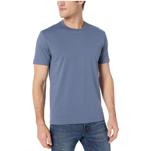 Cuello liso manga corta Color sólido Logotipo personalizado Ajuste regular 100% algodón Transpirable Ecológico Camisetas de punto de alta calidad - Product Image 5