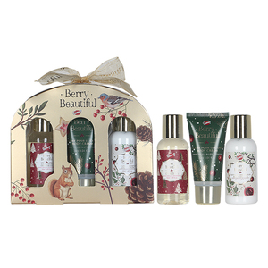 Set Regalo da Bagno Trio Berry Beautiful, Essenziali per la Cura della Pelle in Viaggio - Product Image 1